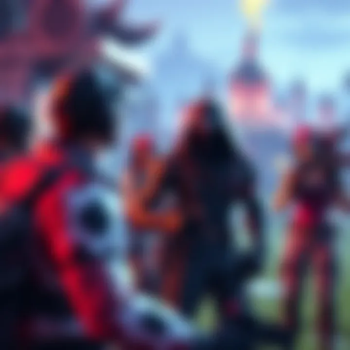 A scene showing a Fortnite character using cheats in a game match. Other players are confused and frustrated as they lose.