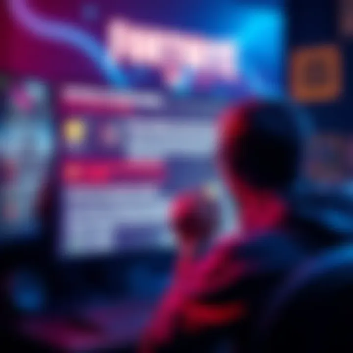 Fortnite gameplay connection issues A gamer frustrated with Fortnite's connection problems, looking at a screen displaying error messages about internet connectivity.