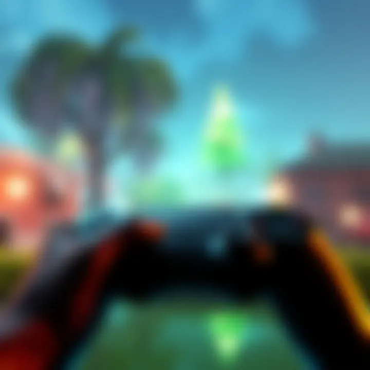 A screenshot showing Fortnite's washed-out visuals when played with a controller
