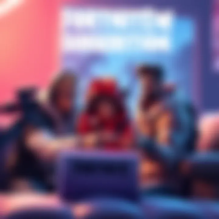 A parent gifting a Fortnite Crew subscription to their son, with V-Bucks and the new battle pass in view, set in a colorful gaming environment.