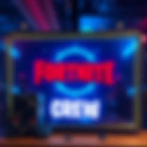 A digital display showing Fortnite Crew logo with 1000 V-Bucks offer