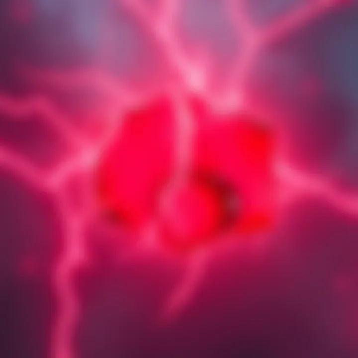 A vibrant red cube glowing with lightning effects in Fortnite, representing the character Ruby.