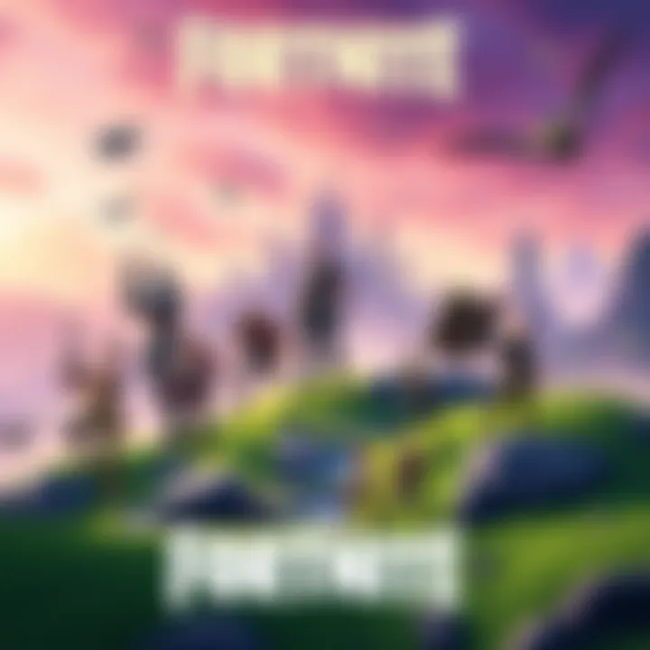A colorful scene showcasing Fortnite characters and landscapes, illustrating the game's evolution from earlier designs to modern features.