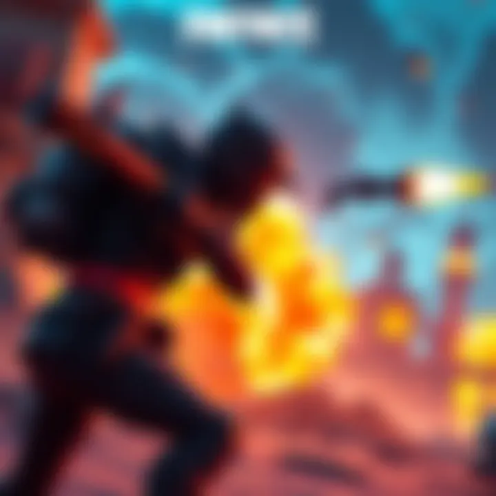 A Fortnite character battling during the Foregone Destruction event with explosions in the background