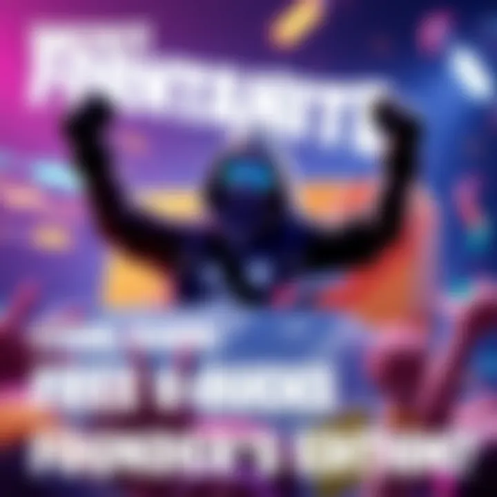 A player celebrating after earning V-Bucks in Fortnite's Save The World mode, showing the Founder’s Edition box in the background.