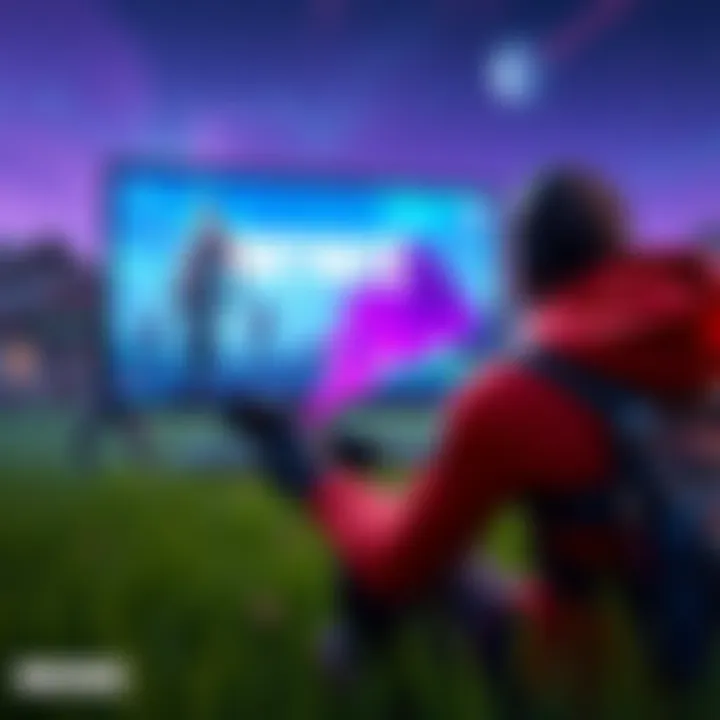 Fortnite gameplay with frame drops A gamer frustrated by frame drops while playing Fortnite, showing lag on the screen