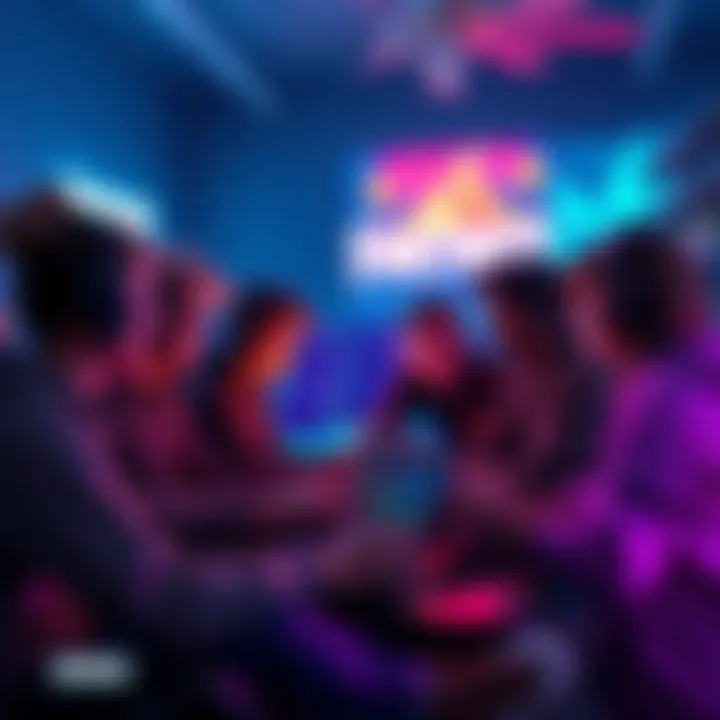 A group of Fortnite players chatting and playing together, showcasing their camaraderie and friendship through the game.