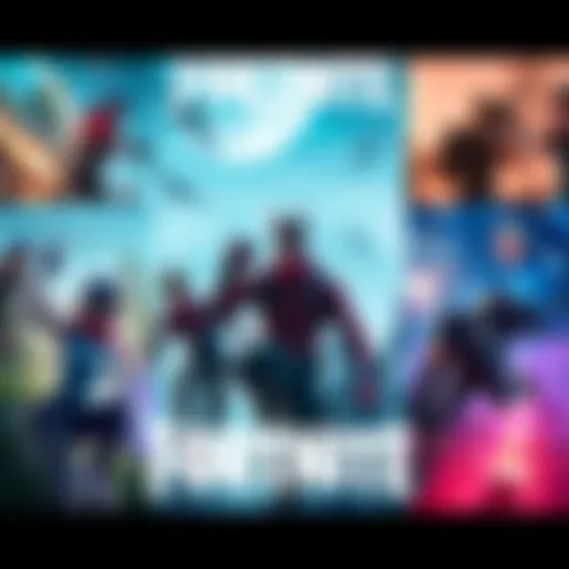 Collage of iconic Fortnite gameplay scenes showing players in action, celebrating victories and experiencing defeats.