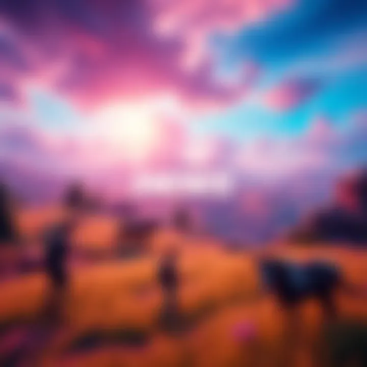 A vibrant Fortnite landscape with characters in action, highlighting the game's environment and player interaction during Chapter 6.