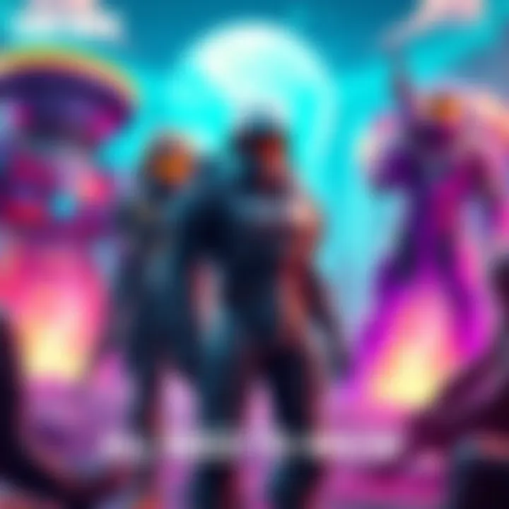 A character from Fortnite with sci-fi armor stands alongside a Halo character in a vibrant game setting, showcasing elements from both games in the background.