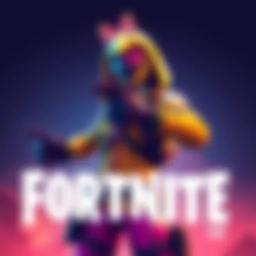 A colorful illustrated character from Fortnite in an action pose, showcasing vibrant attire and unique style that captures the game's essence.