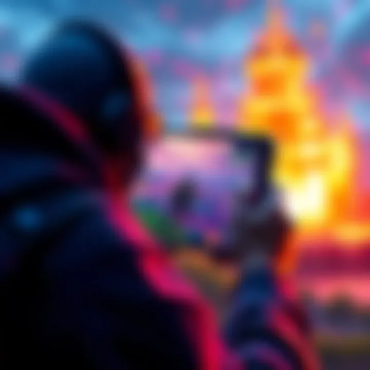 A gamer playing Fortnite on an iPhone 15 Pro Max, showcasing smooth 120 fps gameplay with vibrant graphics.