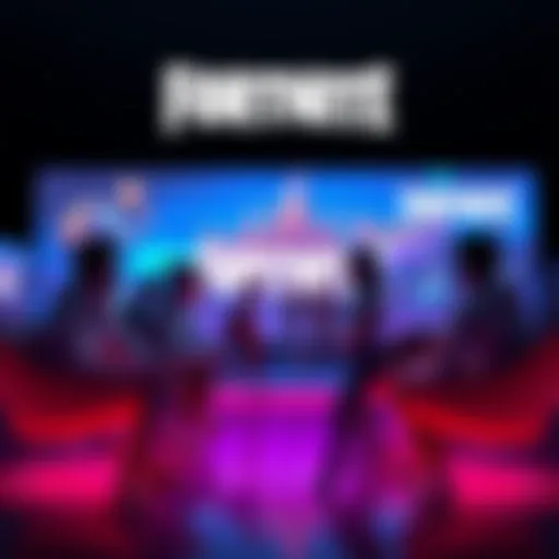 Fortnite Layoffs Discussion People discussing the impact of layoffs in the gaming industry with Fortnite graphics in the background.