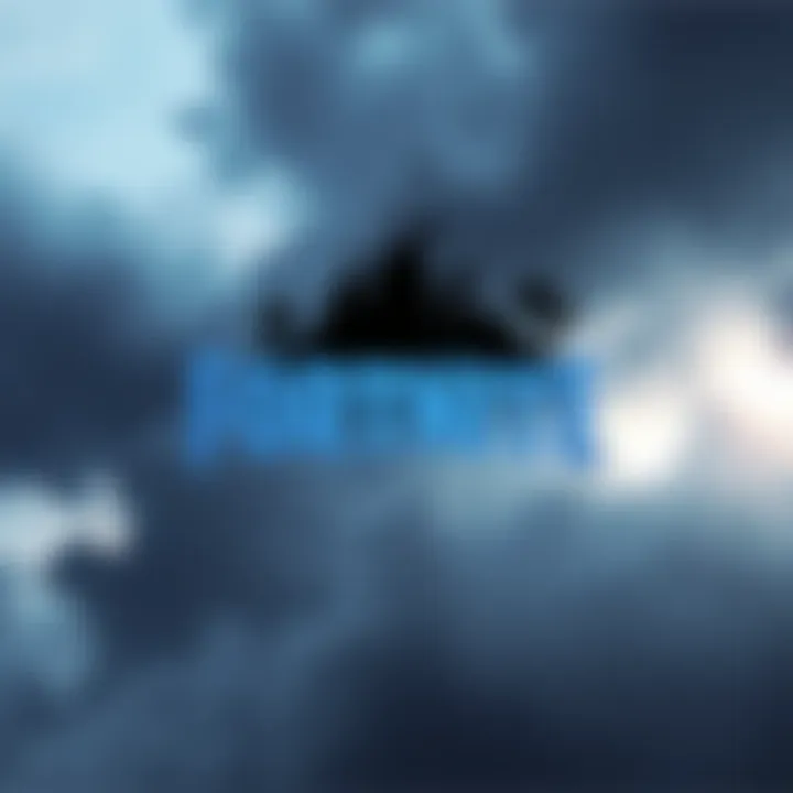 The Fortnite logo displayed in front of a dark, stormy sky, symbolizing uncertainty and challenges ahead for the game.