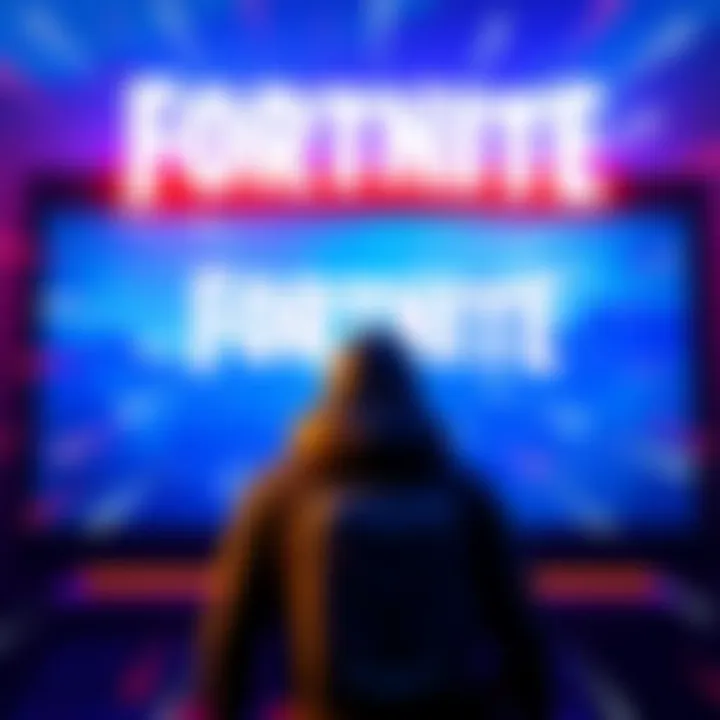 A Fortnite loading screen with the game's logo, showing a character waiting to enter a match