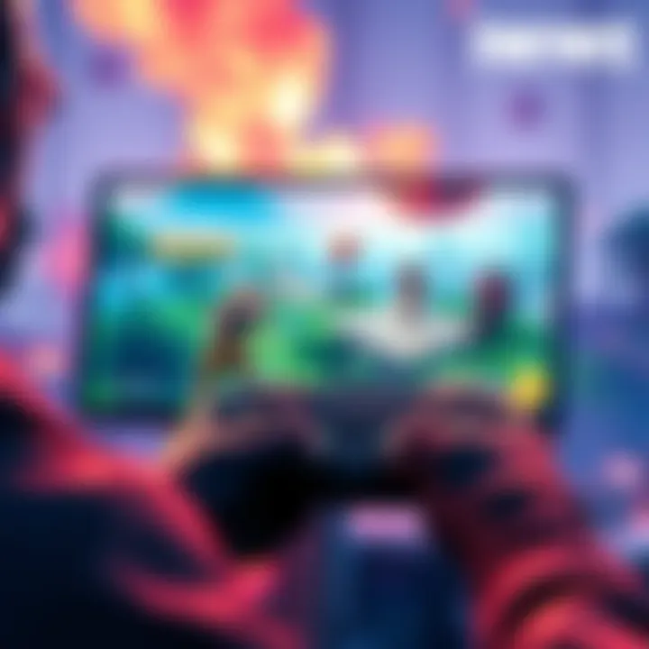 A Fortnite player using Logitech G Hub with a controller, showing a delayed weapon switch on screen during gameplay