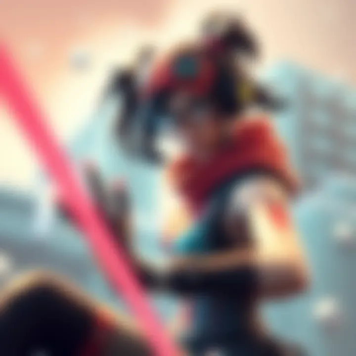 Fortnite character Mei using her abilities in a colorful game environment