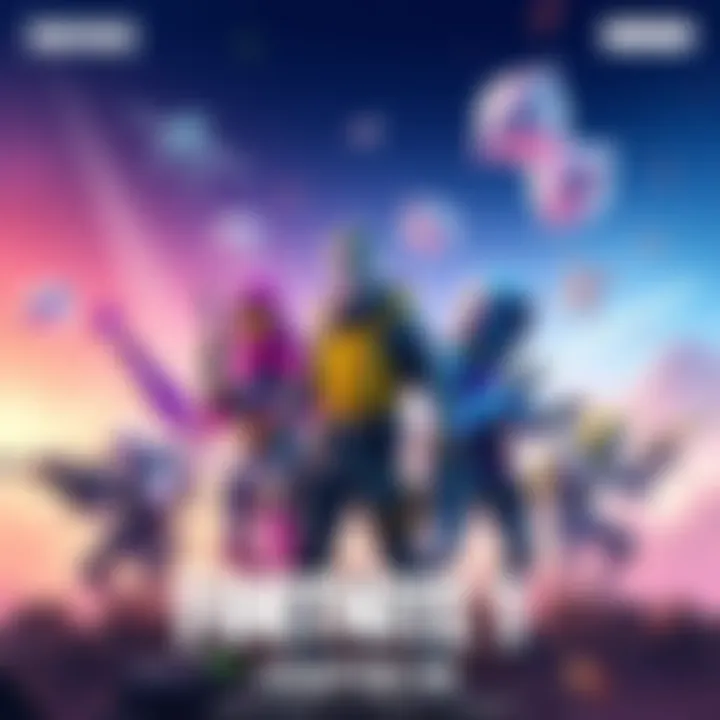 Colorful artwork showing Fortnite characters and new features for Mini Season 1