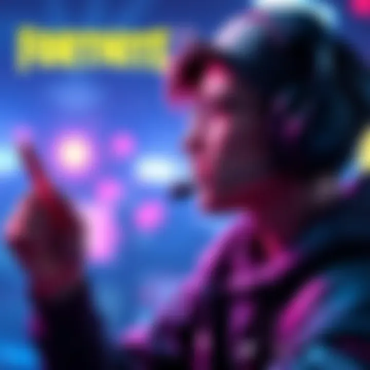 A Fortnite mobile player wears a headset, frustrated by mic echo issues.