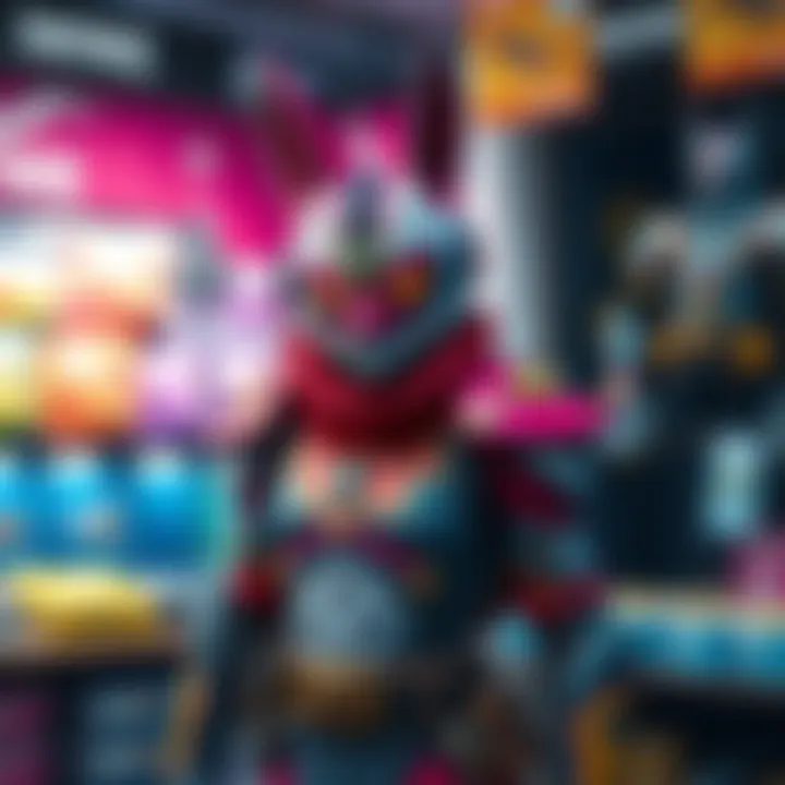 Colorful Painted Kitsune armor set displayed in Fortnite's shop background