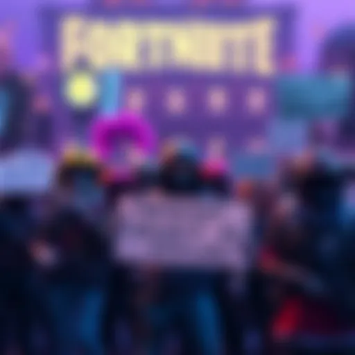 Group of Fortnite players holding signs demanding authentic art styles instead of AI-generated images
