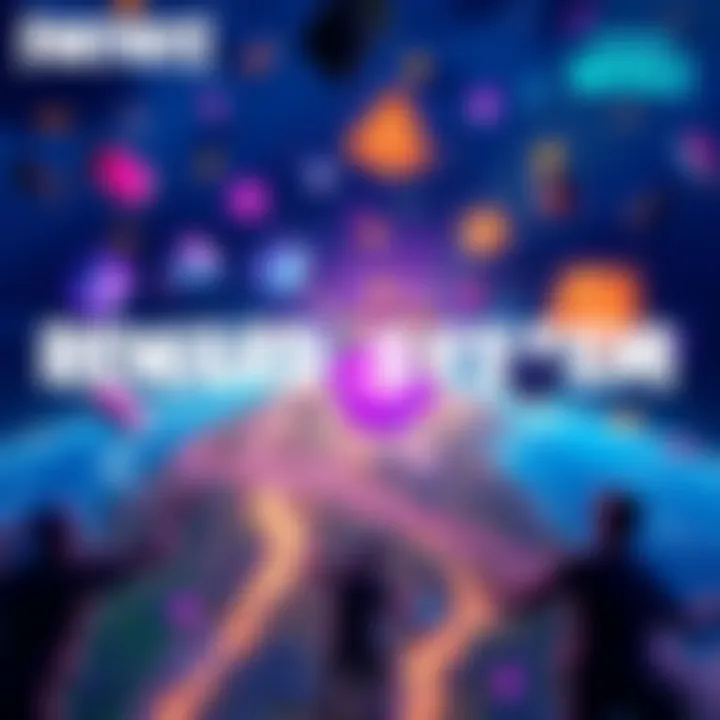 A Fortnite map showing players receiving improved loot after winning a round, with colorful items and excitement in the air