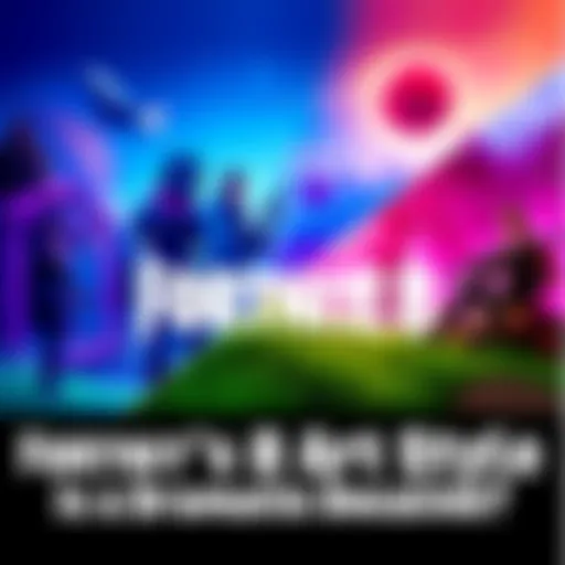 A comparison of Fortnite's Season 8 loading screen with recent art styles, highlighting differences in design quality.