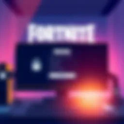 An illustration depicting the Fortnite logo alongside a computer screen showing Secure Boot and TPM settings, highlighting the new anti-cheat measures in the game.