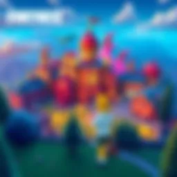 A player exploring the Simpsons-themed map in Fortnite, showcasing iconic buildings and characters from the show.