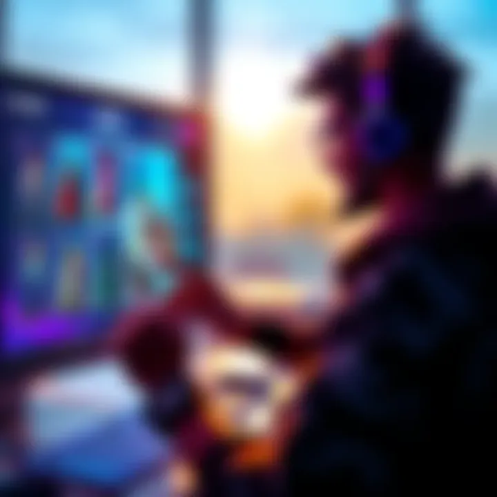 A Fortnite player looks at different skins on a computer screen, searching for options for the 15th season