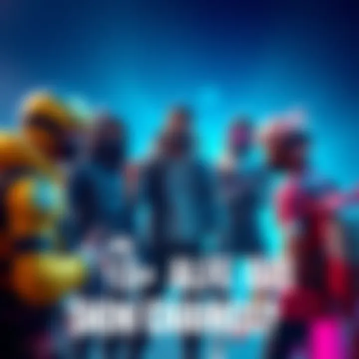 Group of Fortnite characters interacting and debating about changing skins in Battle Royale matches