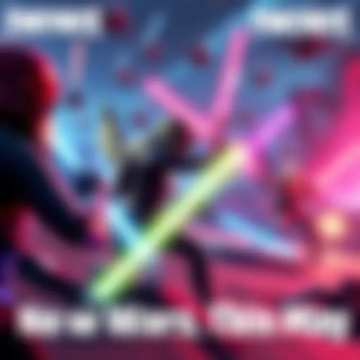 Players engaging in Star Wars themed battles in Fortnite with lightsabers and spacecrafts