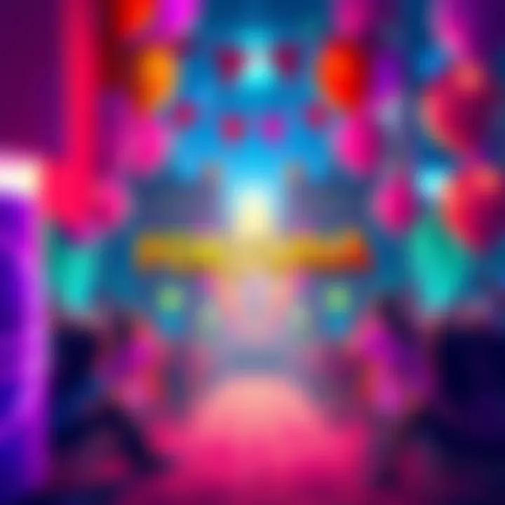 Celebrating Fortuna Update Anniversary Players celebrating the 7th anniversary of the Fortuna update with banners and balloons in a festive setting.