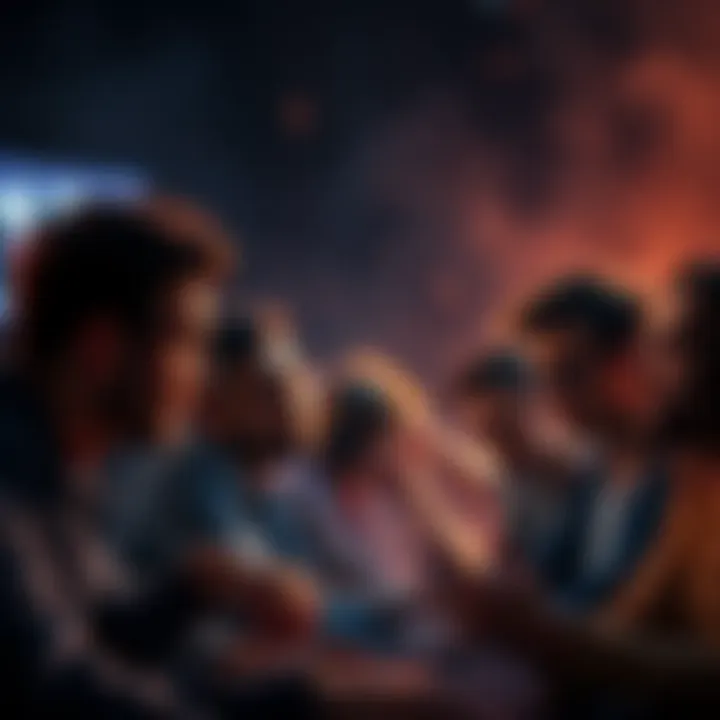 A group of people engaging in heated discussions online, showing frustration and disappointment with their community.