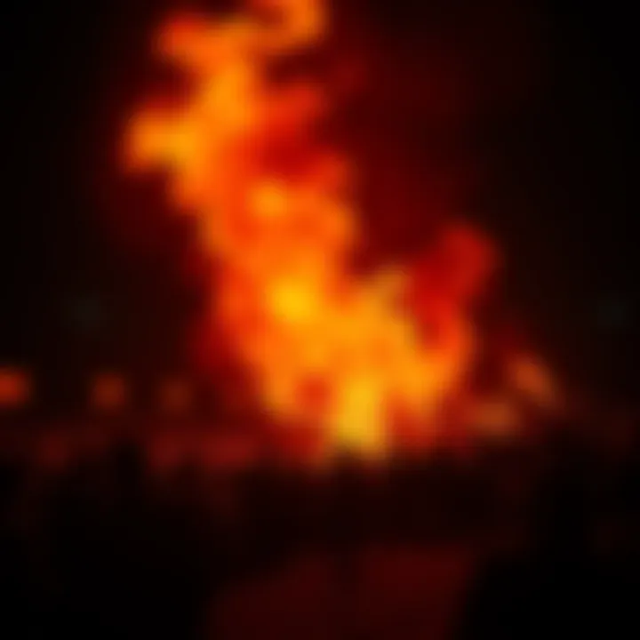 A digital forum engulfed in flames representing toxic online discussions