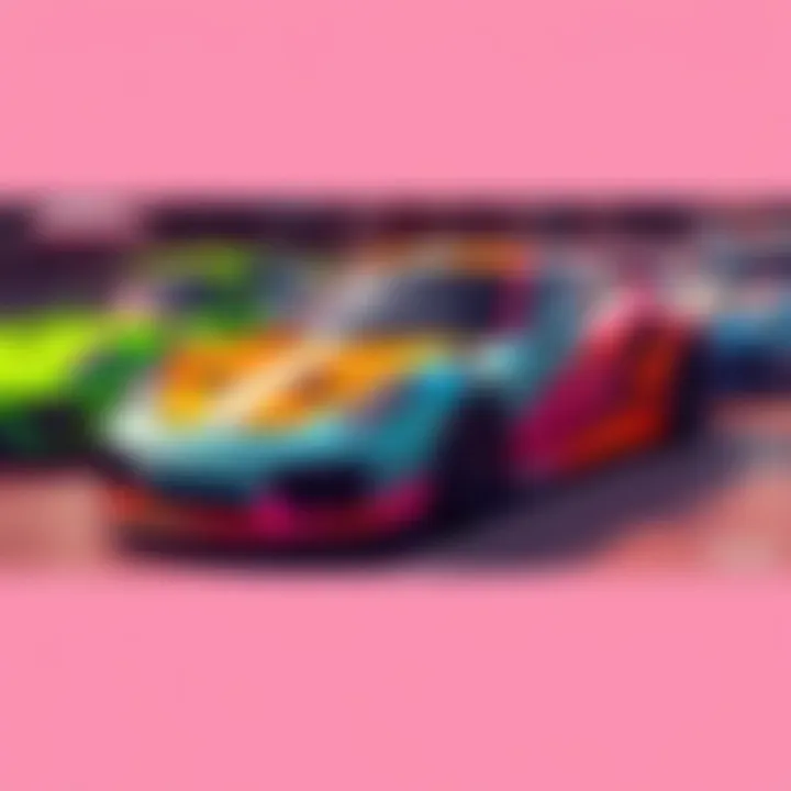 Forza Horizon 6 Car Customization A group of colorful Forza Edition cars showcasing different customization options in Forza Horizon 6