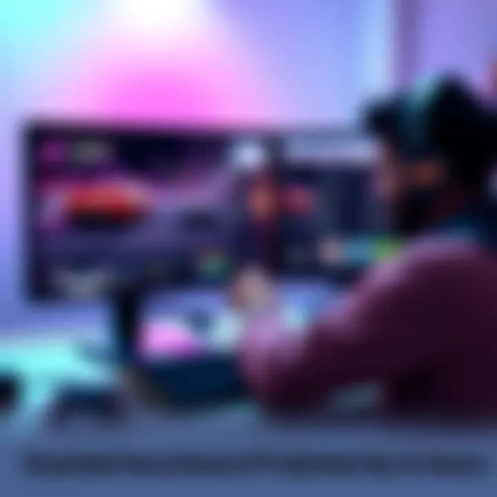 A gamer adjusting settings on a computer for Forza Horizon 6, showing gameplay with vibrant visuals and smooth performance.