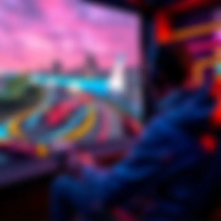 A gamer playing Forza Horizon 6 on a Steam Deck, showing vibrant graphics and smooth gameplay.