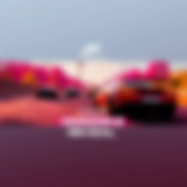 A scene from the Forza Horizon 6 teaser trailer showing fast cars racing through vibrant environments