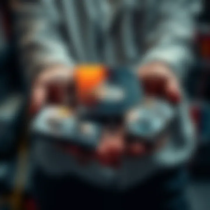 A person holds a 6TB hard drive along with three smaller drives, salvaged from an old security system.