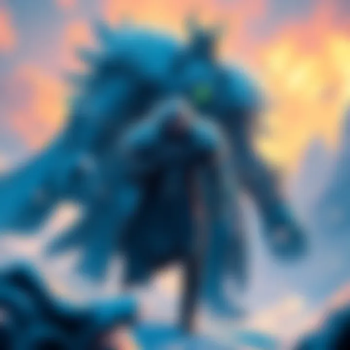 Foundation Surpassing Ice King The Foundation stands confidently, showcasing might while the Ice King looks surprised in the background.