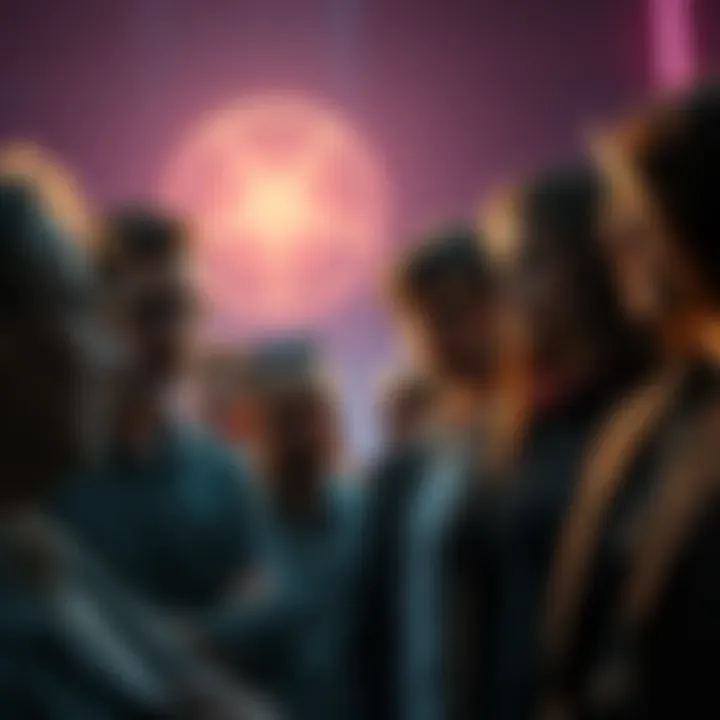 Foundation Under Criticism An image of a group of concerned people discussing the Foundation's ongoing losses and criticism, showing expressions of doubt and frustration.