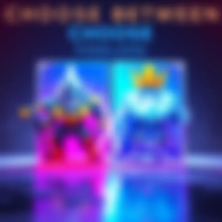 A colorful display showing two iconic characters, Foundation and Ice King, side by side, representing the choice players must make to unlock a bonus style in the game.