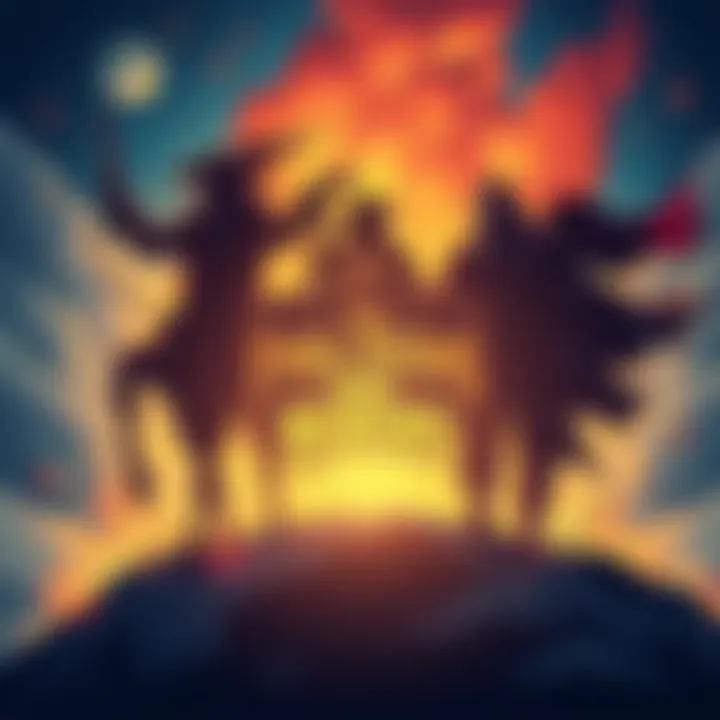 Illustration of the founding fathers symbolizing escape, featuring the logo of The Finals Arc Riders with elements of adventure and freedom.