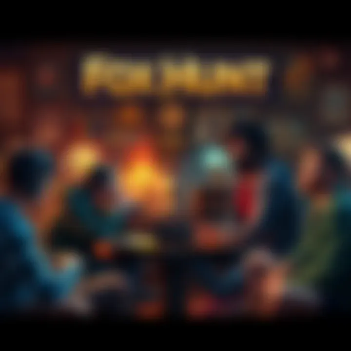 Revival of Foxhunt Game A group of gamers discussing the classic game Foxhunt, surrounded by vintage game memorabilia.