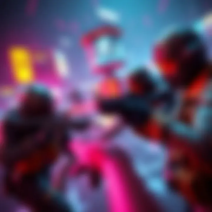 Players engaged in intense first-person shooter action in blitz mode, showcasing rapid movements and strategic gameplay moments.