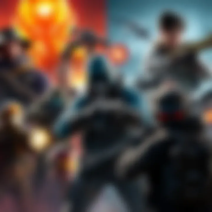 First-Person Shooter Games Collage A collage showcasing popular first-person shooter games of 2026 with characters in action and stunning graphics.