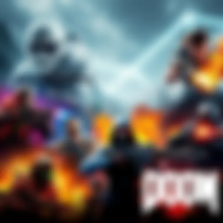 A collage of characters and scenes from budget-friendly single-player FPS games, featuring action-packed gameplay and vibrant graphics.