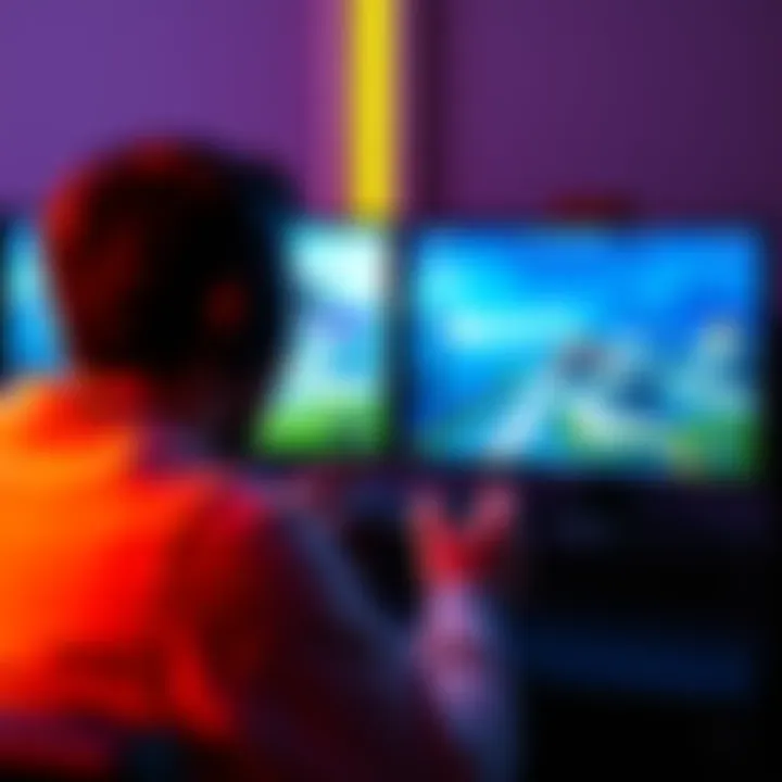 A gamer playing on two different screens showing 30fps and 60fps gameplay side by side, highlighting the difference in visual smoothness.