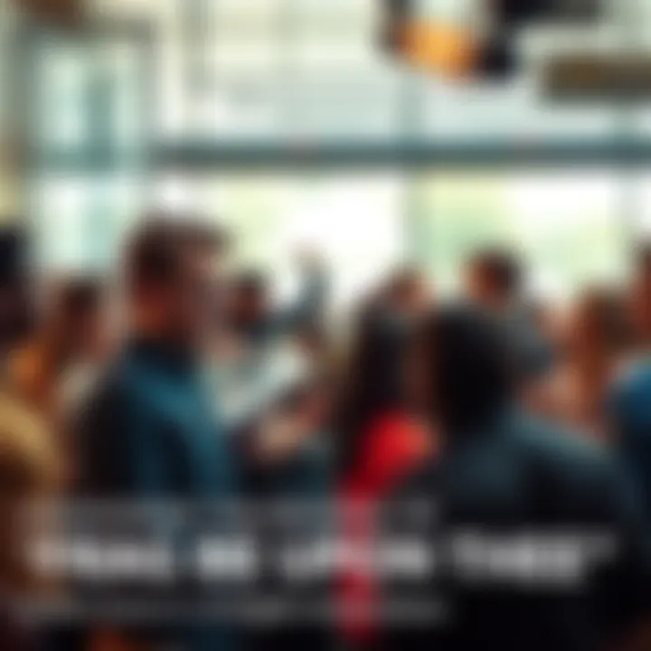 A group of people engaging in a lively conversation about the phrase 'FRAG BE UPON THEE' in a social setting, with expressive gestures and animated faces.